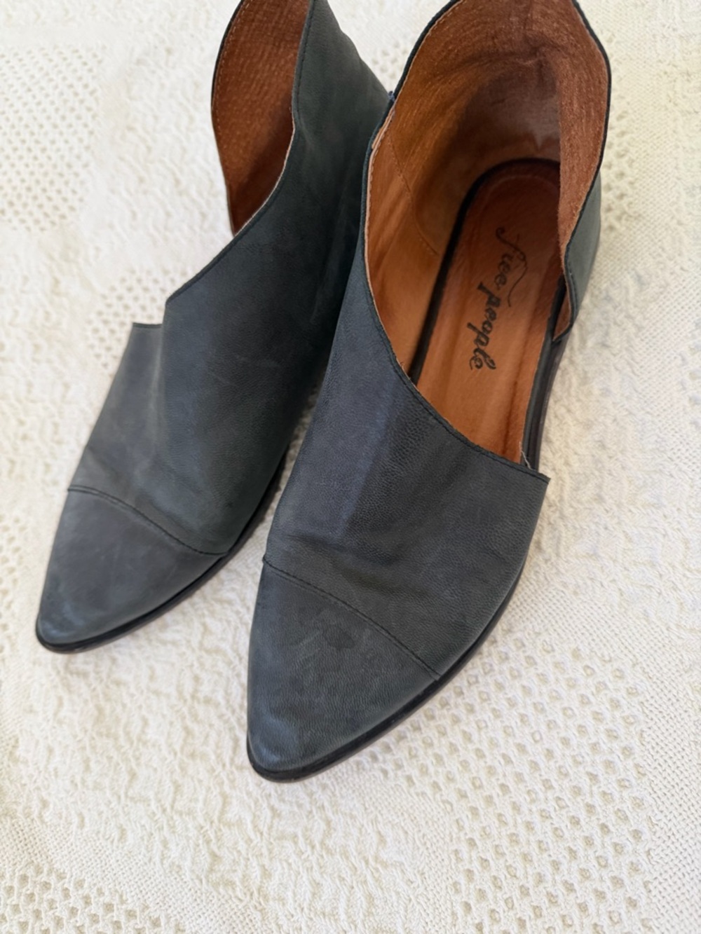 Free People Dark Gray Pointed D'Orsay Flats